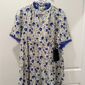 Tuckernuck Blue and White Floral Dress NWT
